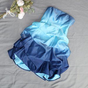 Blue Ombre Ruffle Dress - 1